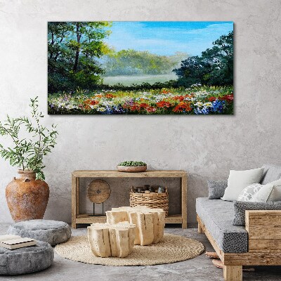 Abstract flowers trees Canvas Wall art