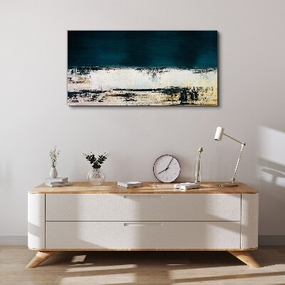 A calm horizon in shades of blue Canvas print