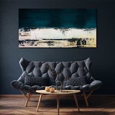 A calm horizon in shades of blue Canvas print
