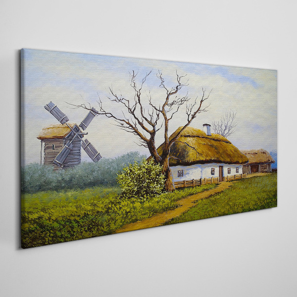 Countryside Scenery with a Windmill Canvas print