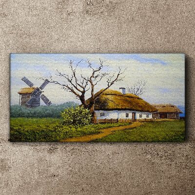 Countryside Scenery with a Windmill Canvas print