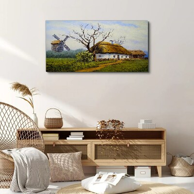Countryside Scenery with a Windmill Canvas print