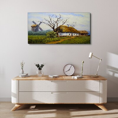 Countryside Scenery with a Windmill Canvas print
