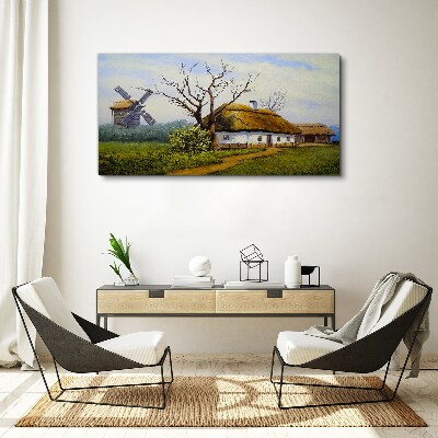 Countryside Scenery with a Windmill Canvas print