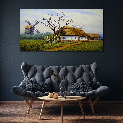 Countryside Scenery with a Windmill Canvas print