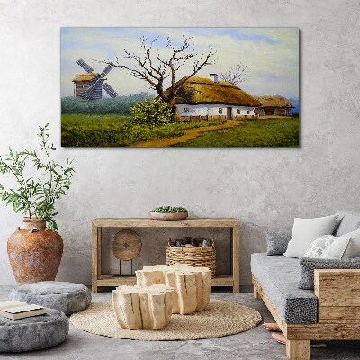 Countryside Scenery with a Windmill Canvas print