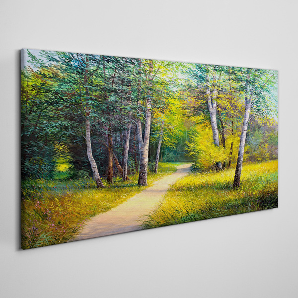 A quiet path in the forest Canvas print