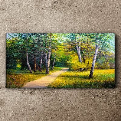 A quiet path in the forest Canvas print