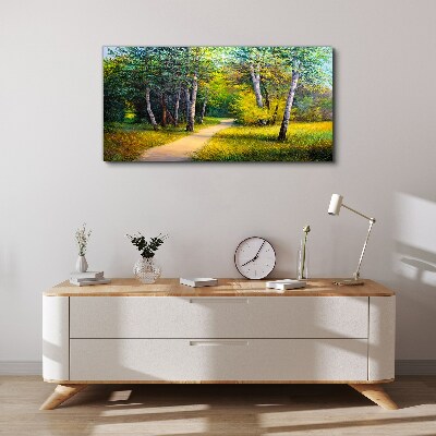 A quiet path in the forest Canvas print