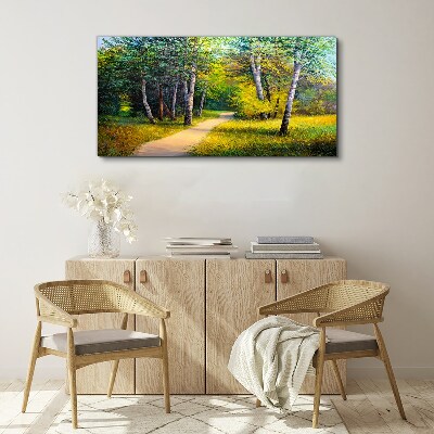 A quiet path in the forest Canvas print