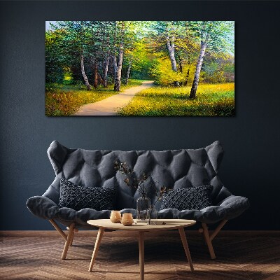 A quiet path in the forest Canvas print