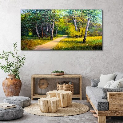 A quiet path in the forest Canvas print