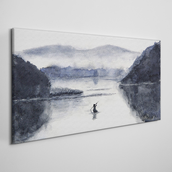 A quiet morning by the lake Canvas print