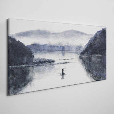 A quiet morning by the lake Canvas print