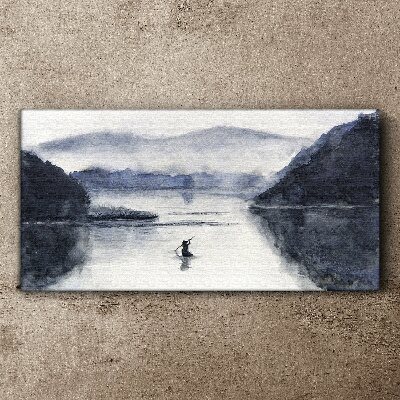A quiet morning by the lake Canvas print