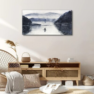 A quiet morning by the lake Canvas print