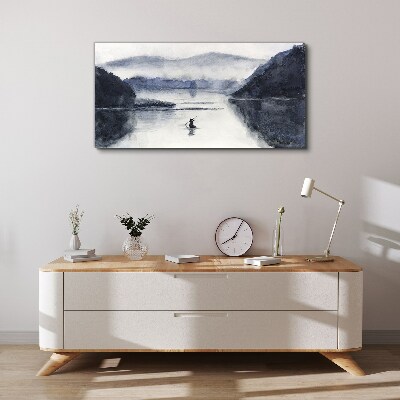 A quiet morning by the lake Canvas print