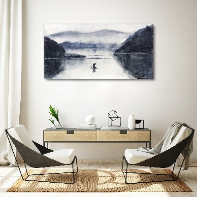A quiet morning by the lake Canvas print