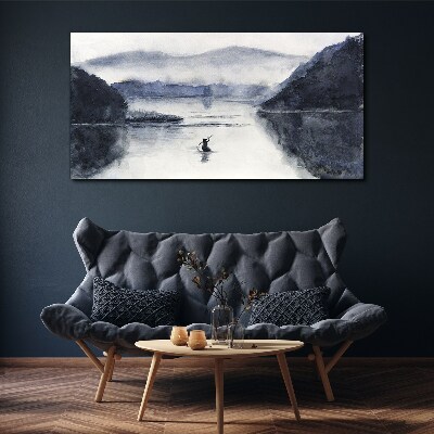 A quiet morning by the lake Canvas print