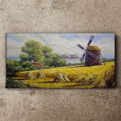 Rural landscape with a windmill Canvas print