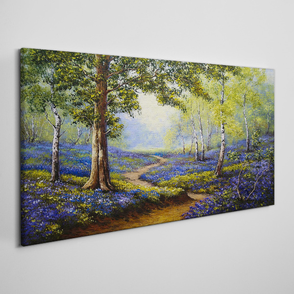 A flower alley in a forest landscape Canvas print