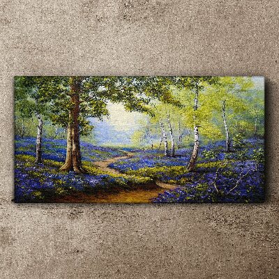 A flower alley in a forest landscape Canvas print