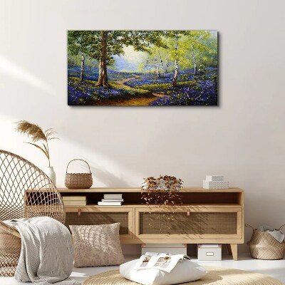 A flower alley in a forest landscape Canvas print