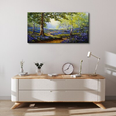 A flower alley in a forest landscape Canvas print