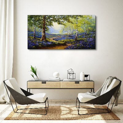 A flower alley in a forest landscape Canvas print