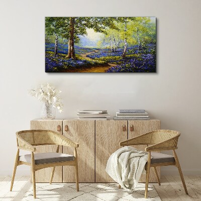 A flower alley in a forest landscape Canvas print