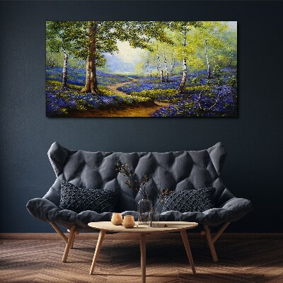 A flower alley in a forest landscape Canvas print