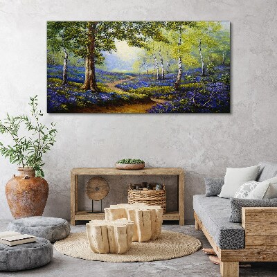 A flower alley in a forest landscape Canvas print
