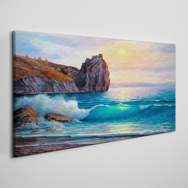 Calm sea at sunset Canvas print