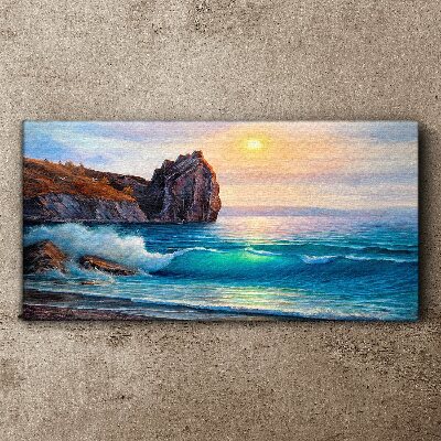 Calm sea at sunset Canvas print