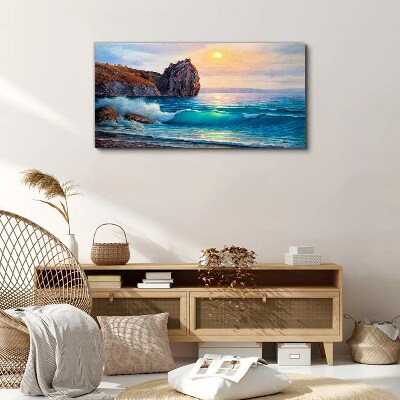Calm sea at sunset Canvas print