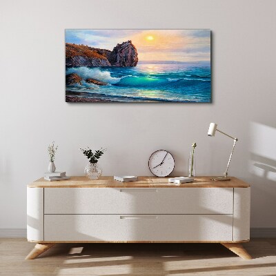 Calm sea at sunset Canvas print