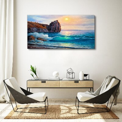 Calm sea at sunset Canvas print