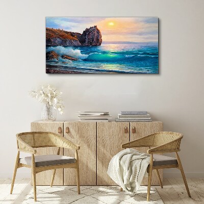 Calm sea at sunset Canvas print