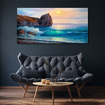 Calm sea at sunset Canvas print