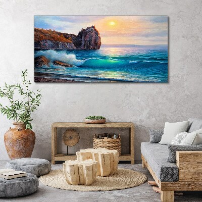 Calm sea at sunset Canvas print