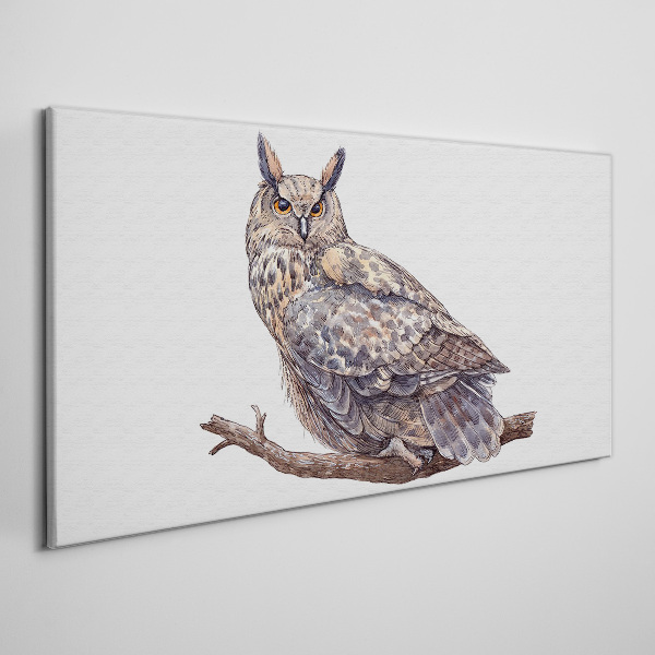 Owl on a branch Canvas print