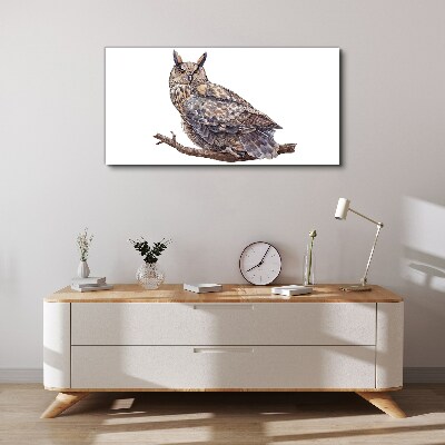 Owl on a branch Canvas print
