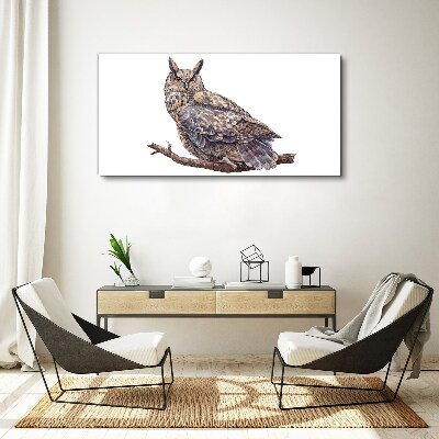 Owl on a branch Canvas print