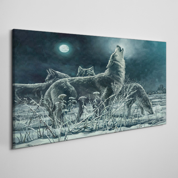 Wolves Under the Moon Canvas print