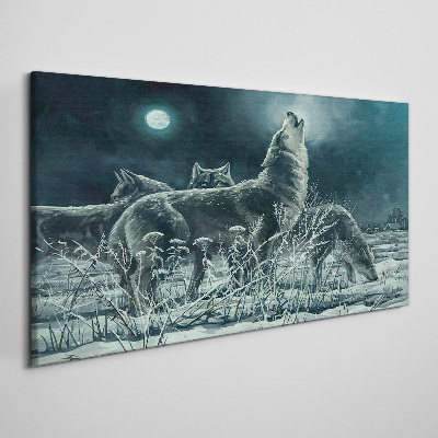 Wolves Under the Moon Canvas print