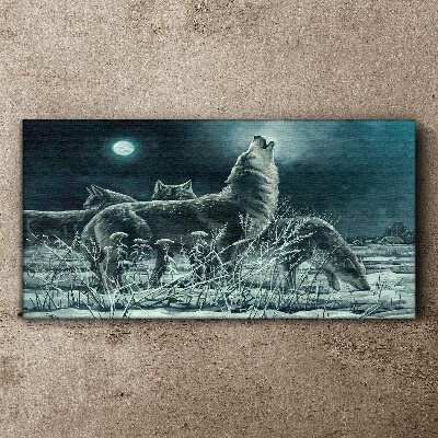 Wolves Under the Moon Canvas print