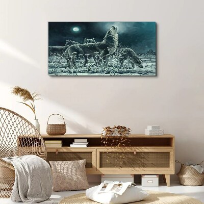 Wolves Under the Moon Canvas print