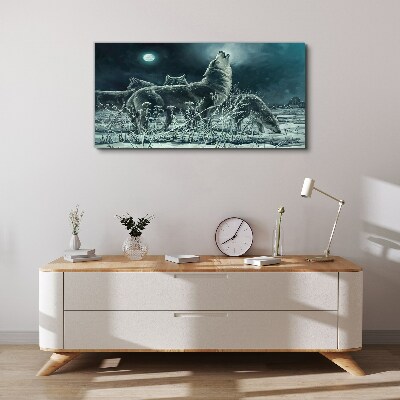 Wolves Under the Moon Canvas print