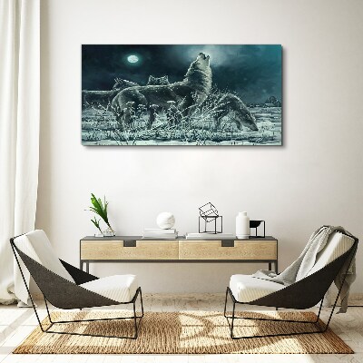 Painting animals wolves Canvas print