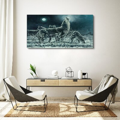 Wolves Under the Moon Canvas print